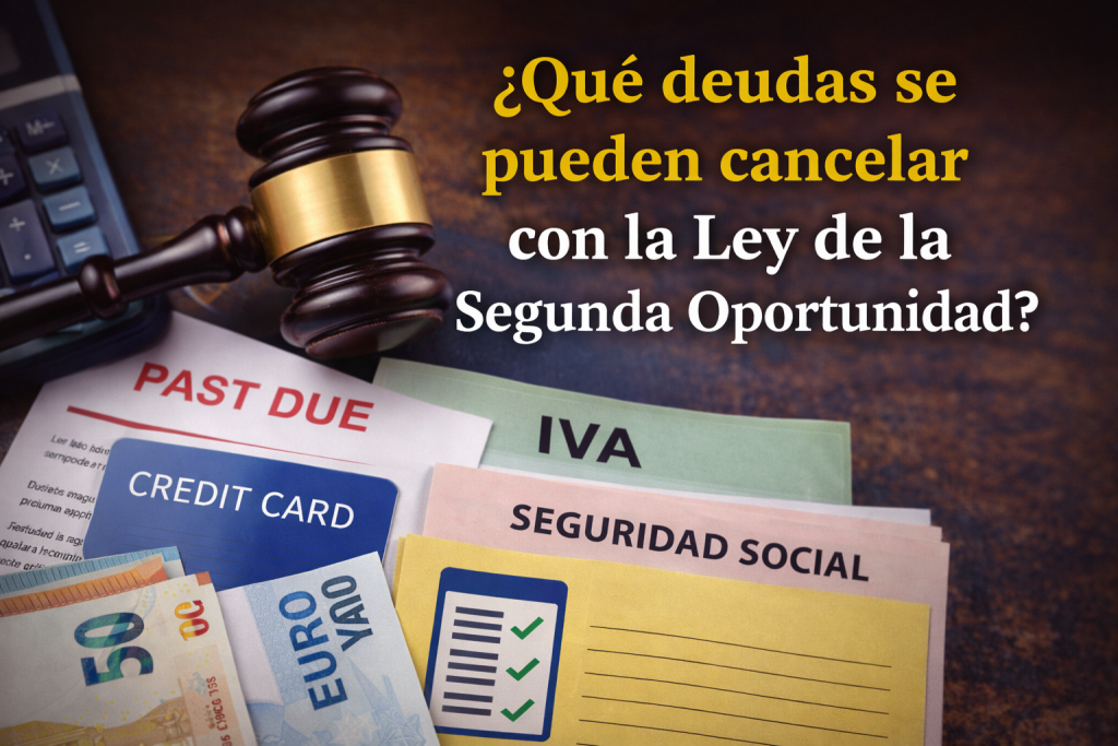 ¿Qué deudas se pueden cancelar con la Ley de la Segunda Oportunidad? Deudas cancelables con la Ley de la Segunda Oportunidad